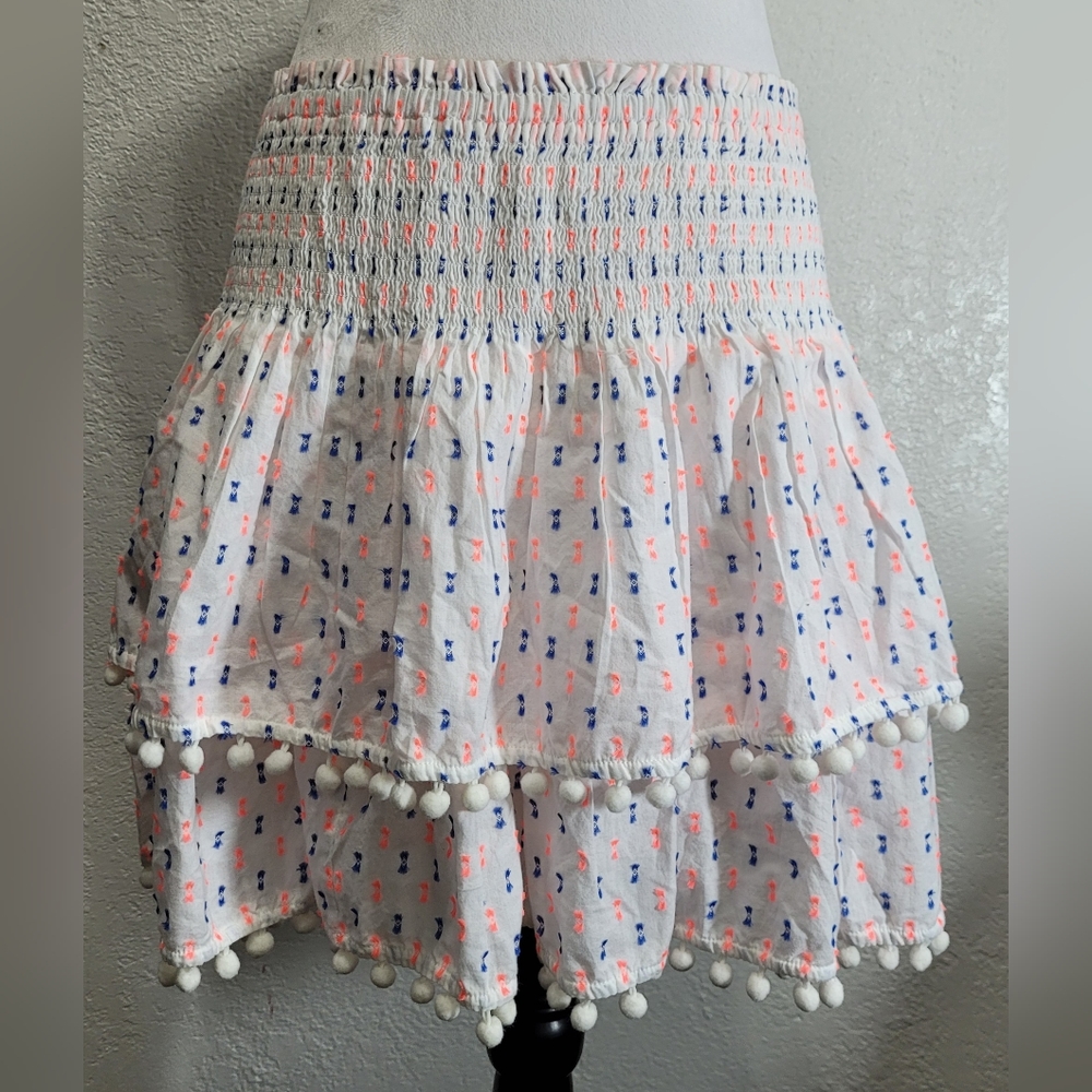 Lilly Pulitzer Ethenia Skirt With Pom Pom Gauze Waist Size Large